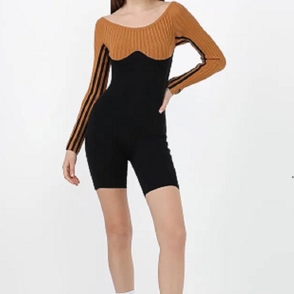Adidas Ivy Park Women's Long Sleeve Corset Playsuit Size large GR1489